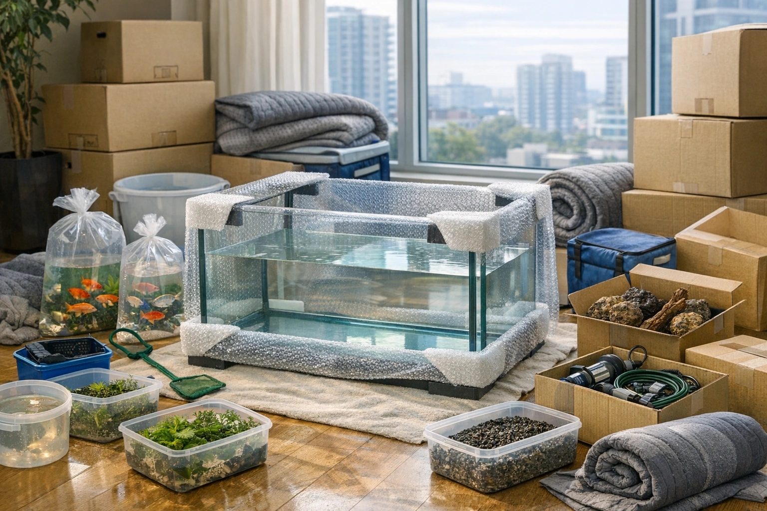 Як перевезти акваріум на іншу квартиру: план по кроках