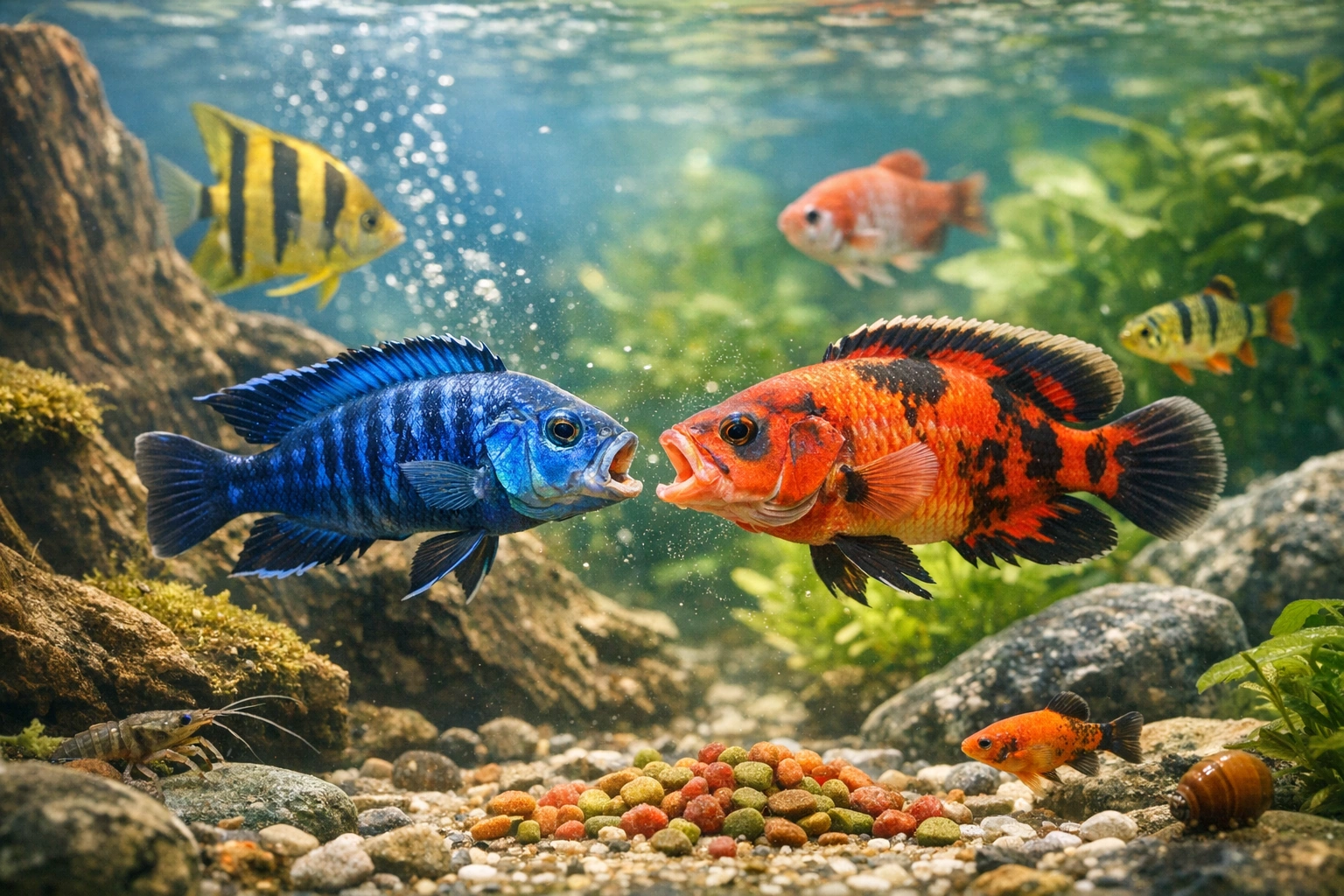 Чому риби б’ються: територія, корм, стрес