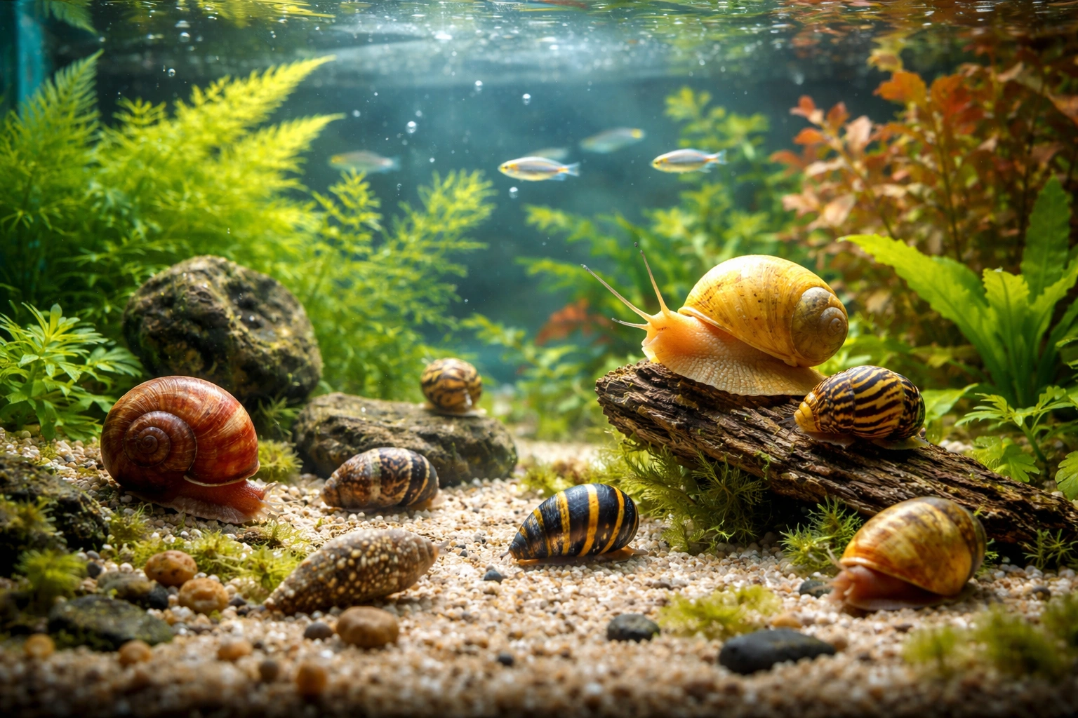 Які равлики корисні в акваріумі: хто що робить