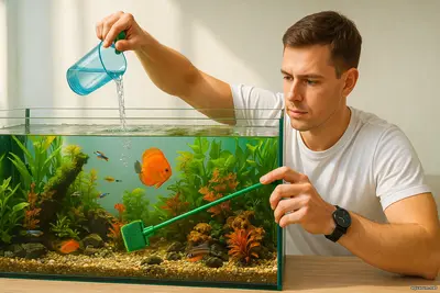 Сколько времени уходит на уход за аквариумом? время, которое живёт вместе с водой