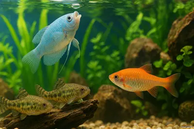 Рыбы глотают воздух? Да, некоторые между водой и воздухом