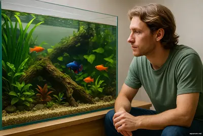 Замедление мыслей через наблюдение аквариум как окно в настоящее