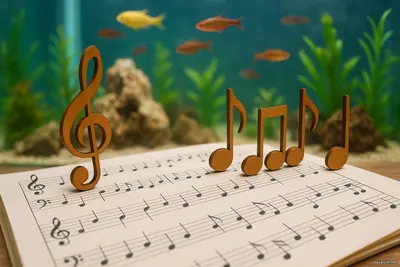Музыкальный декор: ноты и ритм аквариум как музыкальное произведение