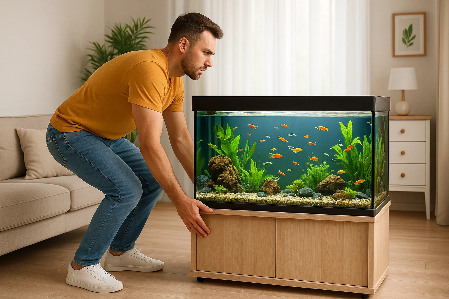 Як не зірвати спину при збиранні акваріума