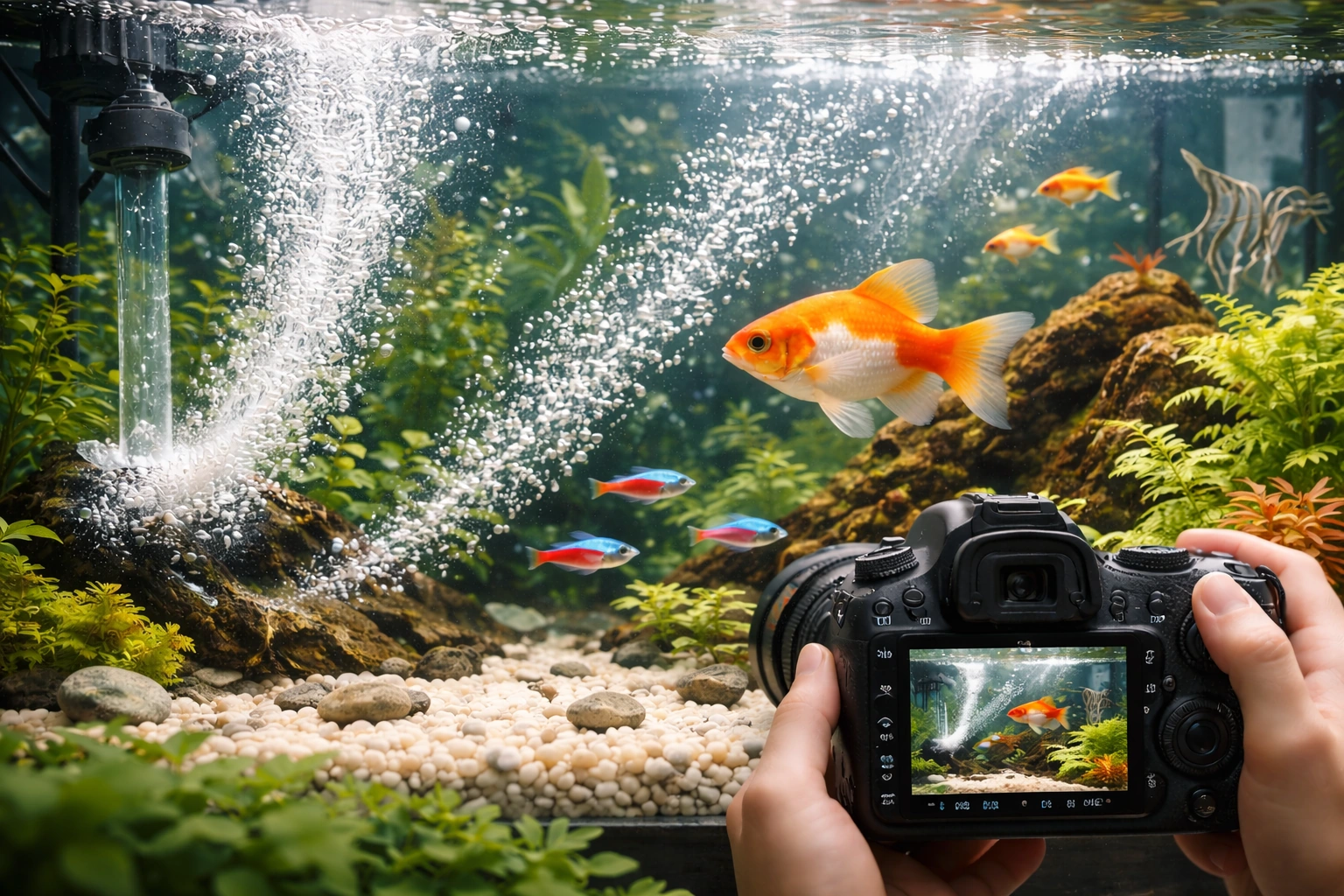 Кадри з бульбашками та потоком