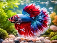 Бетта (півник) крупним планом у домашньому акваріумі