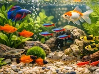 Популярні риби для початківців крупним планом у домашньому акваріумі