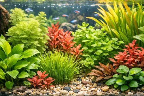 Акваріумні рослини крупним планом у домашньому акваріумі