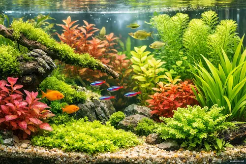 Домашній рослинний акваріум крупним планом із густою зеленою