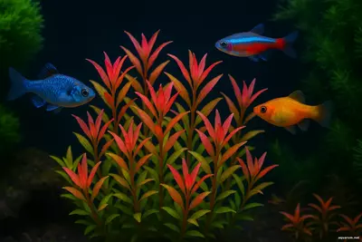 Rotala macrandra становится центральным элементом аквариумной композиц Это выбор для тех, кто стремится к совершенству в аквадизайне