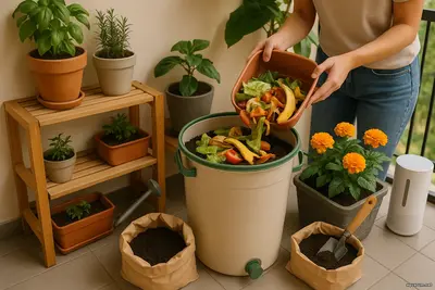 Компостирование на балконе природа в ладонях